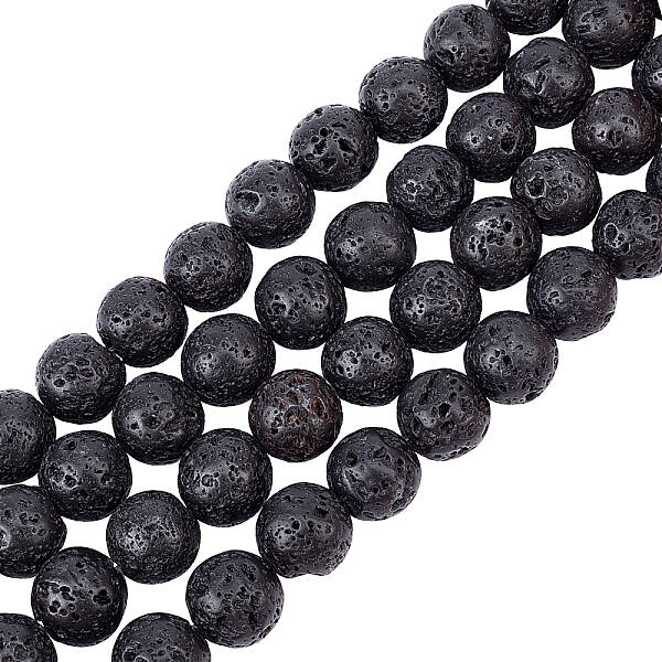 4 Strands Natural Lava Rock Beads Strands