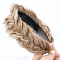 1Pc Braided Wig Hair Band, Bohemian Style Synthetic Hair Band, Non-Slip Teeth Design,Sweet Fashion Women's Hair Accessories h...