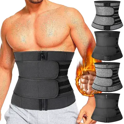 CATTIBOR Men and Women Zipper Adjustable Waist Trainer Cincher,Causal Tummy Control Waist Cincher,Men Sauna Neoprene Workout ...