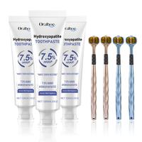 Oral Care Cleaning Set, 1 Set Mint Hydroxyapatite Toothpaste and Three-sided Toothbrush, Oral Care Product for Men & Women, D...