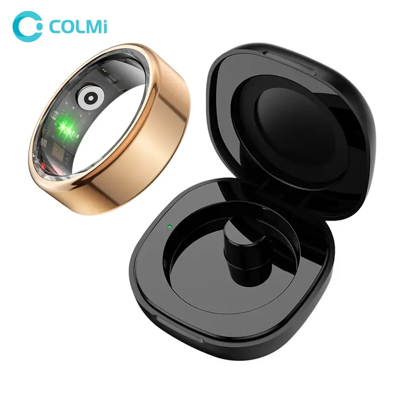 COLMI R02 Smart Ring IP68&5 ATM Waterproof With a charging box smart ring Wireless Watches Wearable Chargeable Black