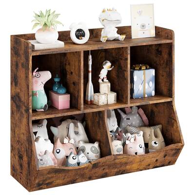 Garvee Kids Bookshelf, Toy Storage Organizer, Toy Storage Cabinet with Five Storage Spaces, Suitable for Children's Room, Pla...