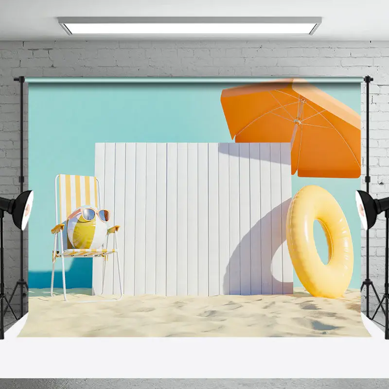 Summer Sandy Beach Sunbathing Cake Smash Backdrop