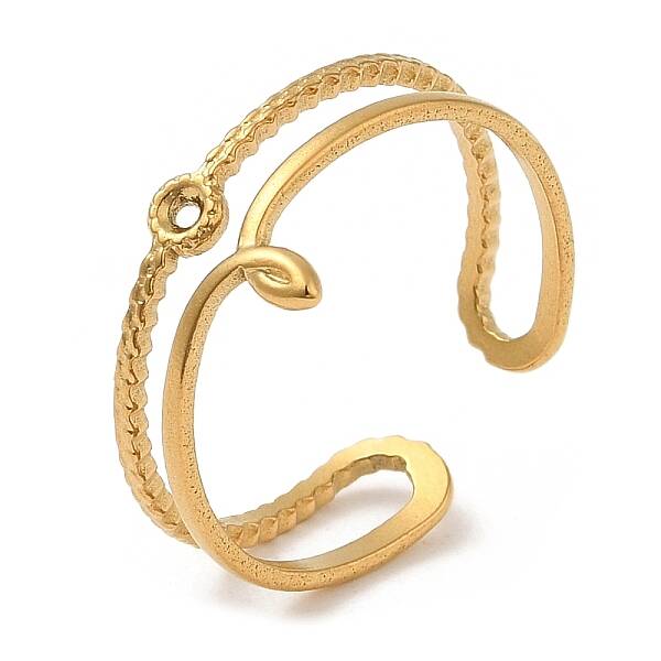 304 Stainless Steel Hollow Knot Open Cuff Rings for Women