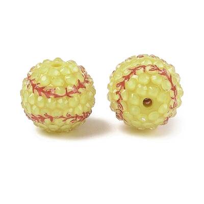Sport Theme Opaque Acrylic Resin Beads