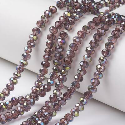 Electroplate Transparent Glass Beads Strands