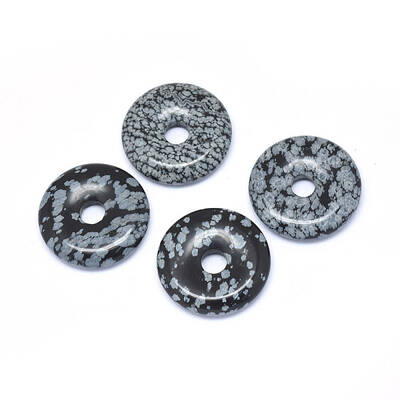 Natural Snowflake Obsidian Pendants