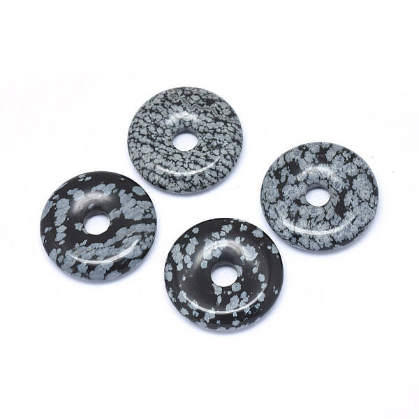 Natural Snowflake Obsidian Pendants