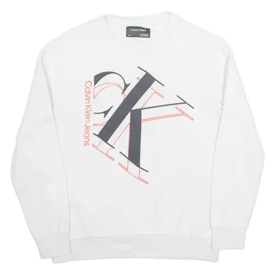 CALVIN KLEIN Mens Sweatshirt White S