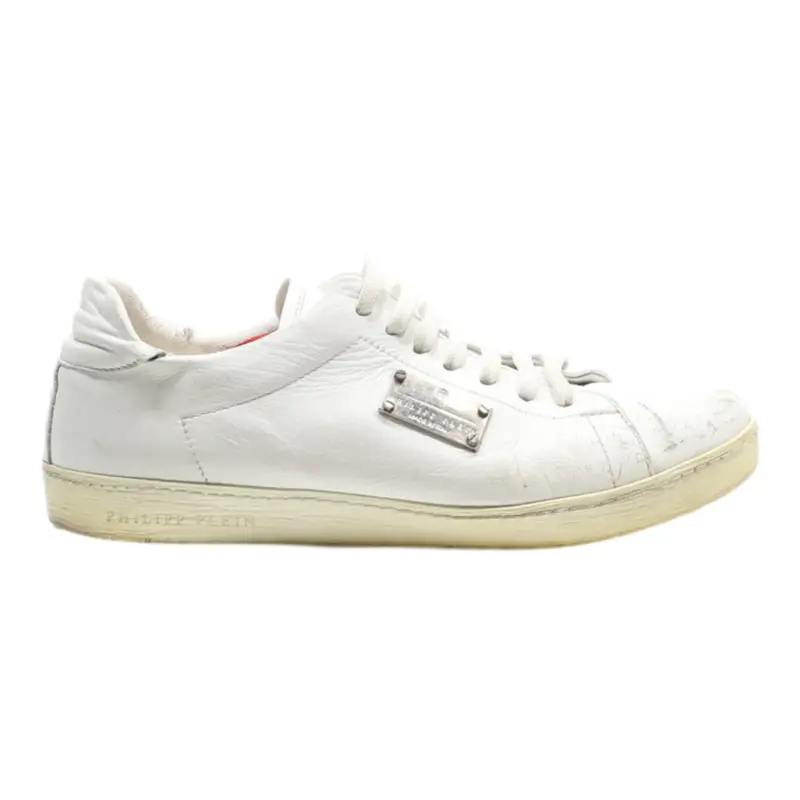 PHILIPP PLEIN Sneaker Trainers White Leather Mens UK 6