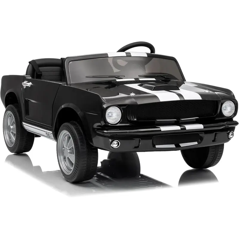 Garvee Ride - P Series: 24V 7AH 2-Seater Ride-On Car Kids Remote Control Dual Safety Belts 2-Speed LED Lights Music Black