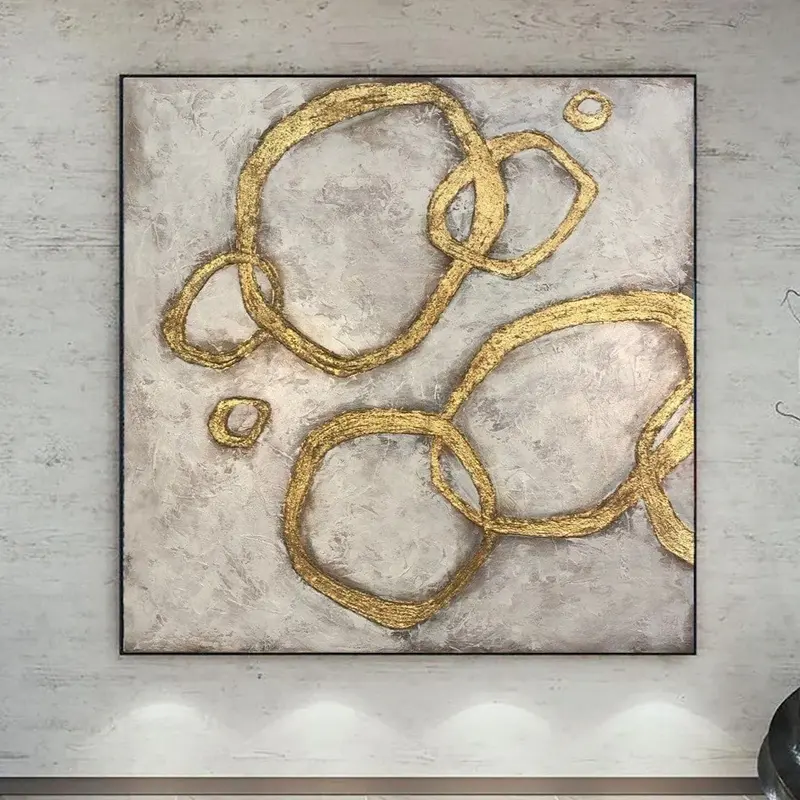 Large Original Abstract Painting On Canvas Gold Leaf Creative Fine Art Rich Texture Oil Painting Modern Wall Art | GOLDEN TWI...