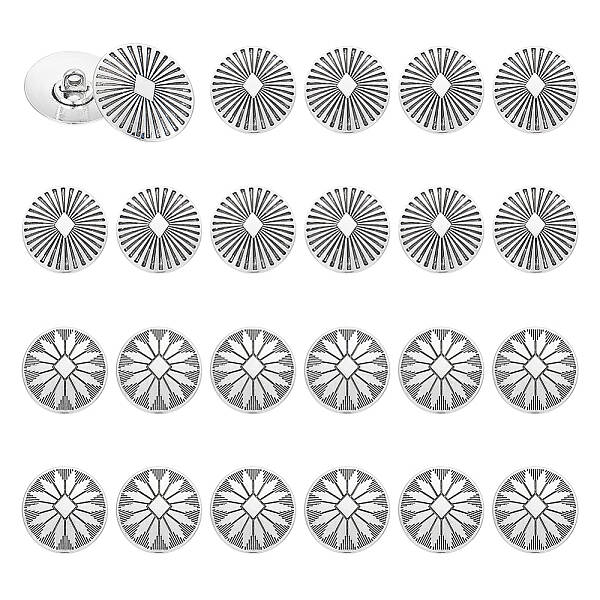 24Pcs 2 Style Zinc Alloy Shank Buttons