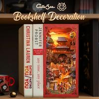 【THE LEGEND OF MULAN/HOLIDAY GIFT/HANDMADE DIY TOYS/TIME-CONSUMING TOYS】CUTEBEE DIY bookcase with LED lights. Creative DI...