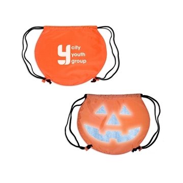 100 Custom Pumpkin Drawstring Backpack - Reflective & Nylon Straps