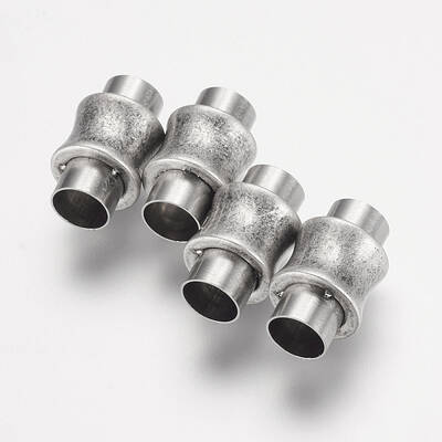 304 Stainless Steel Magnetic Clasps with Glue-in Ends