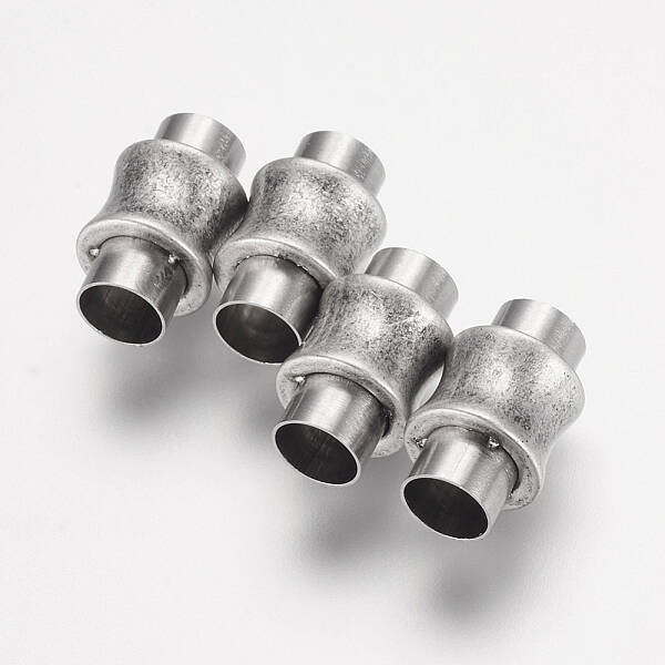 304 Stainless Steel Magnetic Clasps with Glue-in Ends