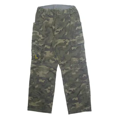 Cargo Camo Mens Trousers Green Regular Straight W26 L28