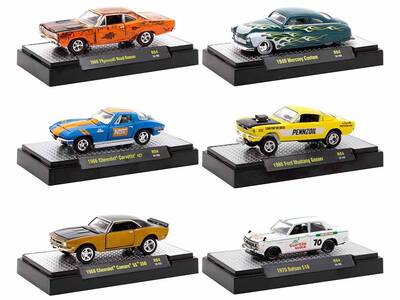 Auto-Thentics 6 piece Set Release 94 IN DISPLAY CASES Limited Edition 1/64 Diecast Model Cars by M2 Machines