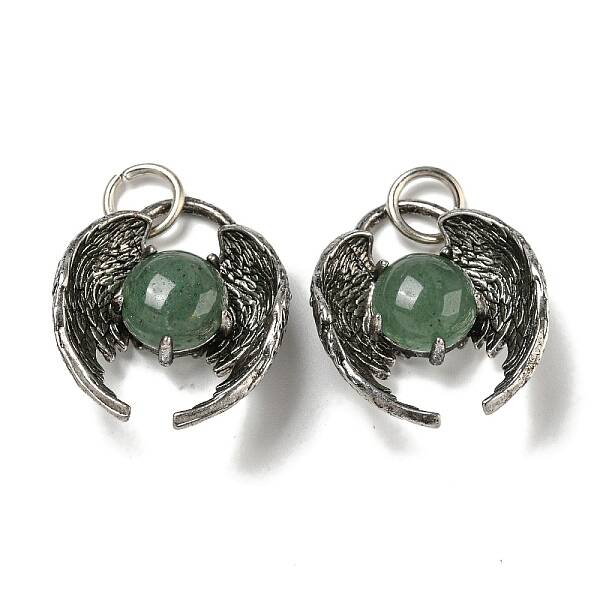 Bat Natural Green Aventurine Pendants