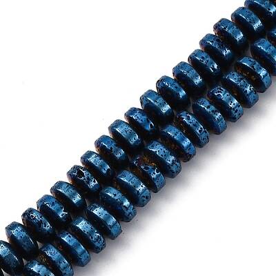 Electroplated Natural Lava Rock Beads Strands
