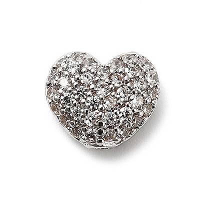 Brass Micro Pave Cubic Zirconia Beads