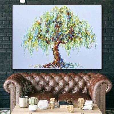 Extra Large Canvas Wall Art Abstract Tree Painting Weeping Willow Canvas Artwork Original | WEEPING WILLOW