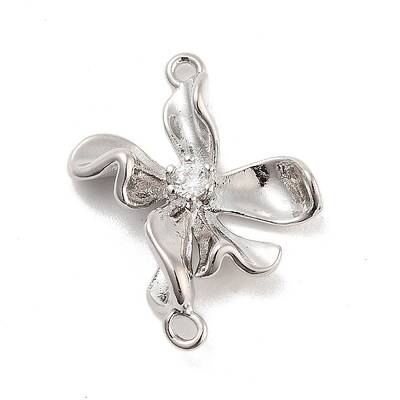 Brass Pave Clear Cubic Zirconia Connector Charms