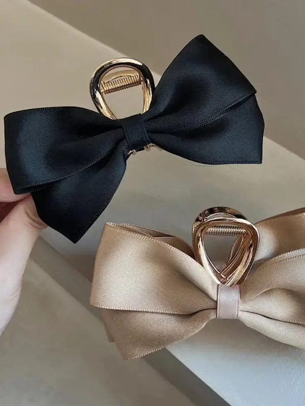 Fashionable Bow Decor Hair Claw Clip As Perfect Gift for Girlfriend, Casual Versatile Shark Clip for Women & Girls, Elegant A...