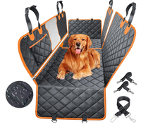 [On Sale!]Dog Car Seat Cover, Waterproof Scratchproof Hammock w/ 4 Storage Bags Side Flaps, Washable Nonslip Backseat Protect...