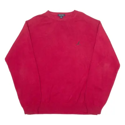 NAUTICA Mens Jumper Red Tight Knit XL