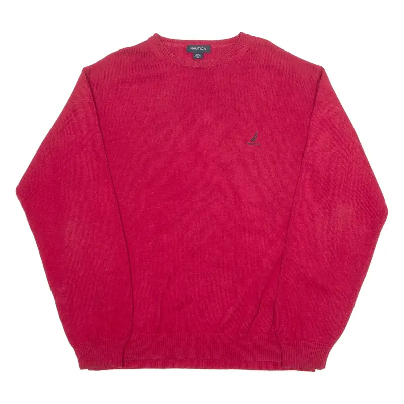 NAUTICA Mens Jumper Red Tight Knit XL