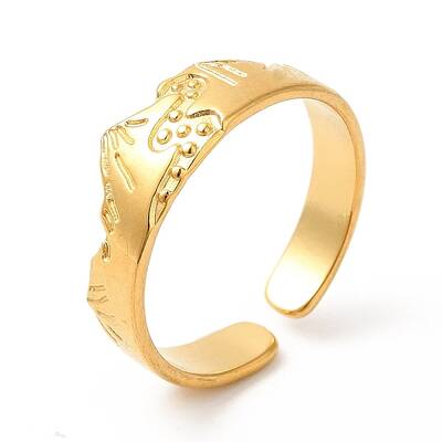 Ion Plating(IP) 304 Stainless Steel Mountain Open Cuff Ring for Women