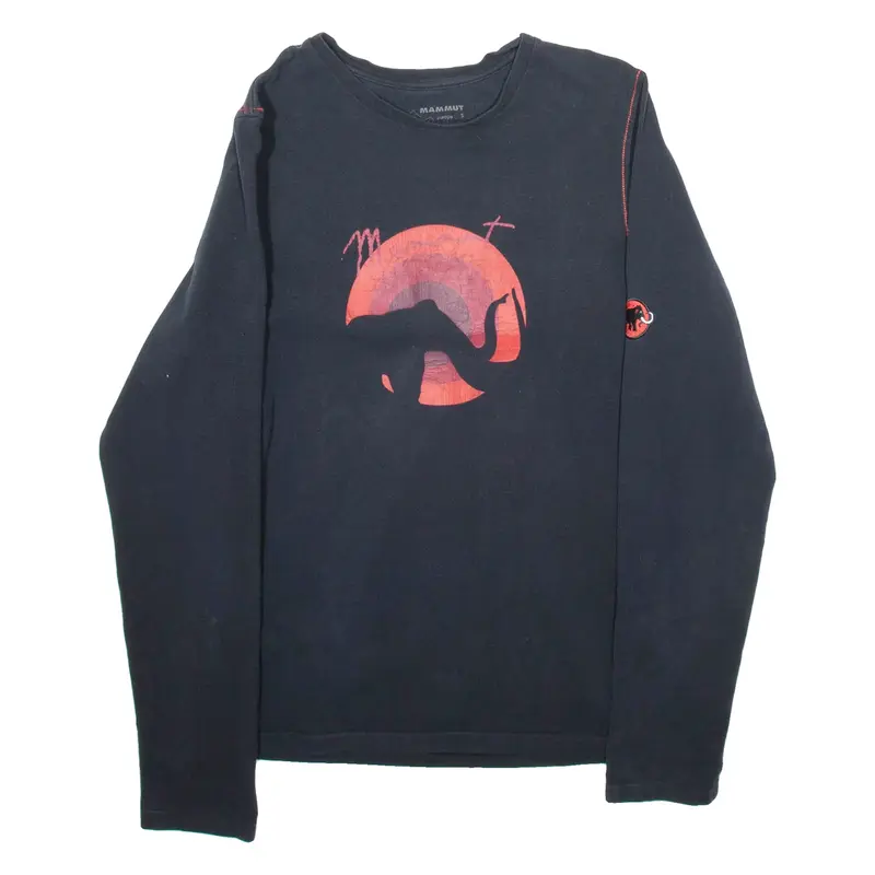 MAMMUT Mens T-Shirt Black Long Sleeve S