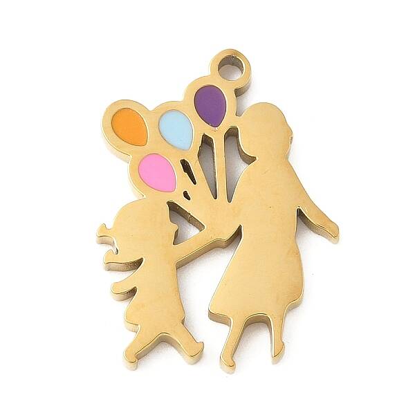 Mother's Day 304 Stainless Steel Enamel Pendants