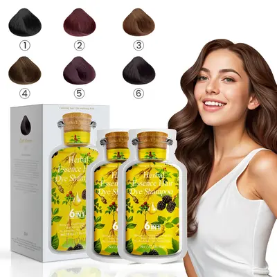 Limer, Multi-color,Natural Hair Dye Shampoo,6-in-1 Instant Tinte de Cabello,Herbal Ingredients,Gray Coverage,Non-stained Skin...
