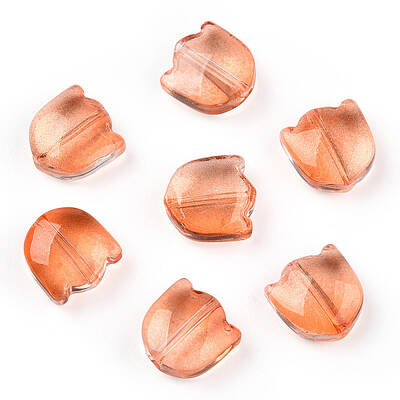 Spray Painted Transparent Glass Beads