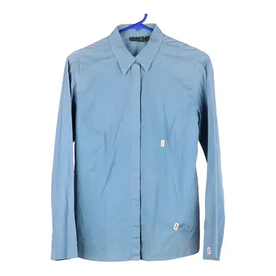 Bootleg Fred Perry Shirt - Medium Blue Cotton