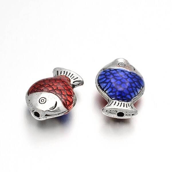 Fish Alloy Enamel Beads