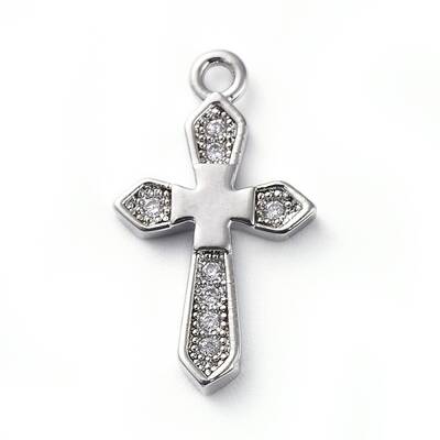 Brass Micro Pave Cubic Zirconia Pendants