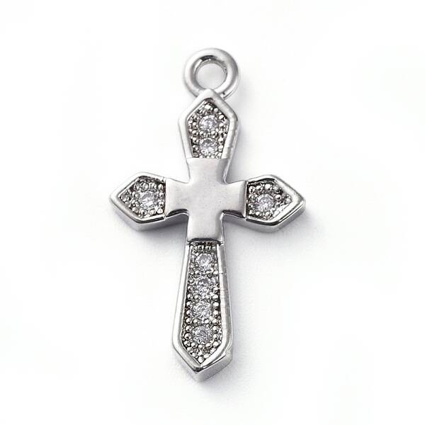 Brass Micro Pave Cubic Zirconia Pendants
