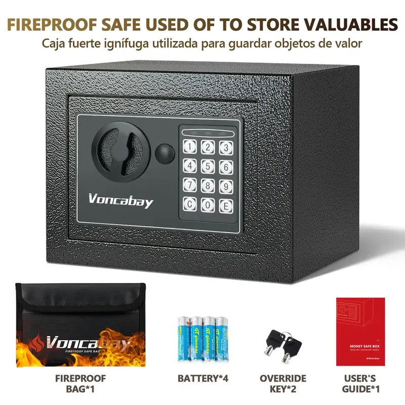 【Voncabay Mini Safe】0.23 Cubic Feet of Compact Security! 6.5\