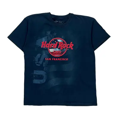 San Francisco Hard Rock Cafe Graphic T-Shirt - Large Blue Cotton