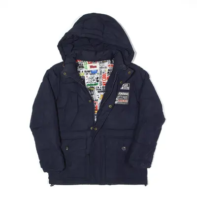 DISNEY Whole Hauss Mickey Mouse Parka Coat Blue Boys M