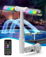 Pool Fountain with 8-Color 4-Mode LED Lights, Above/Inground Pool Fountain Lights with Remote, 360°Adjustable Pool Sprinkler...