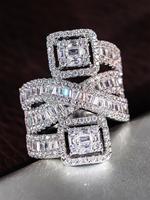 Fashion Artificial Zirconia Decorated Ring, Elegant Jewelry for Women for Party, Daily Clothing Decor, Trendy All-match & Exq...