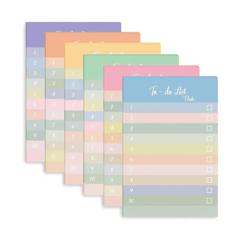 To Do List Notepad, 50 Sheets/set  Random Color  Things To Do Memo Writing Pad, Daily Checklist Notebook for Office, Home Off...