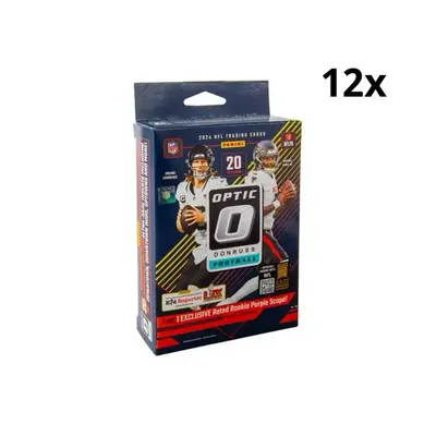 Panini 2024 Optic Football Box - 12 Packs of NFL Trading Cards with Exclusive Purple Rookie Card - Sports Collectible for Foo...