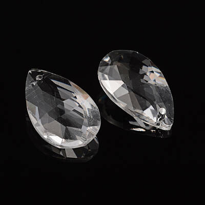 Faceted Teardrop Transparent Glass Pendants