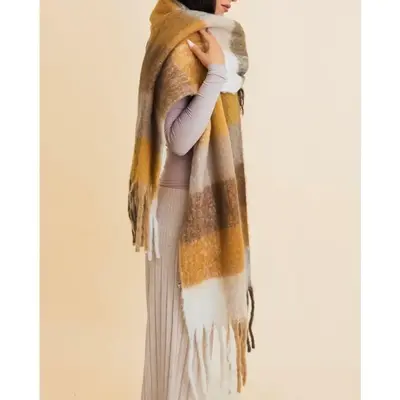 Alina Cozy Oversized Fringe Scarf